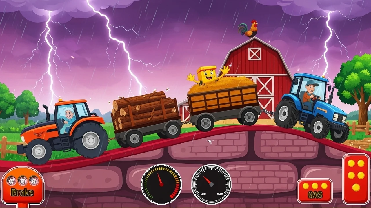 Kids Farm Tractors on Hills screenshot